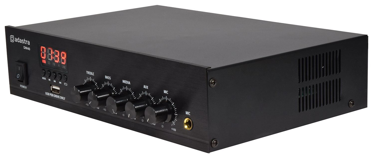 Adastra DM40 40W 100V Line Digital Mixer Amplifier with BT/FM/USB