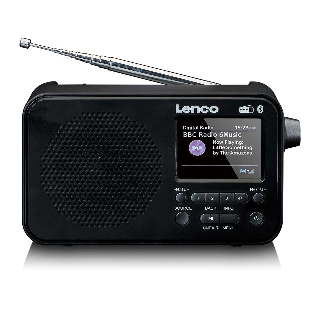 Lenco Portable DAB+ FM Radio with Bluetooth® Speaker | 2.4" TFT LCD Display | Black