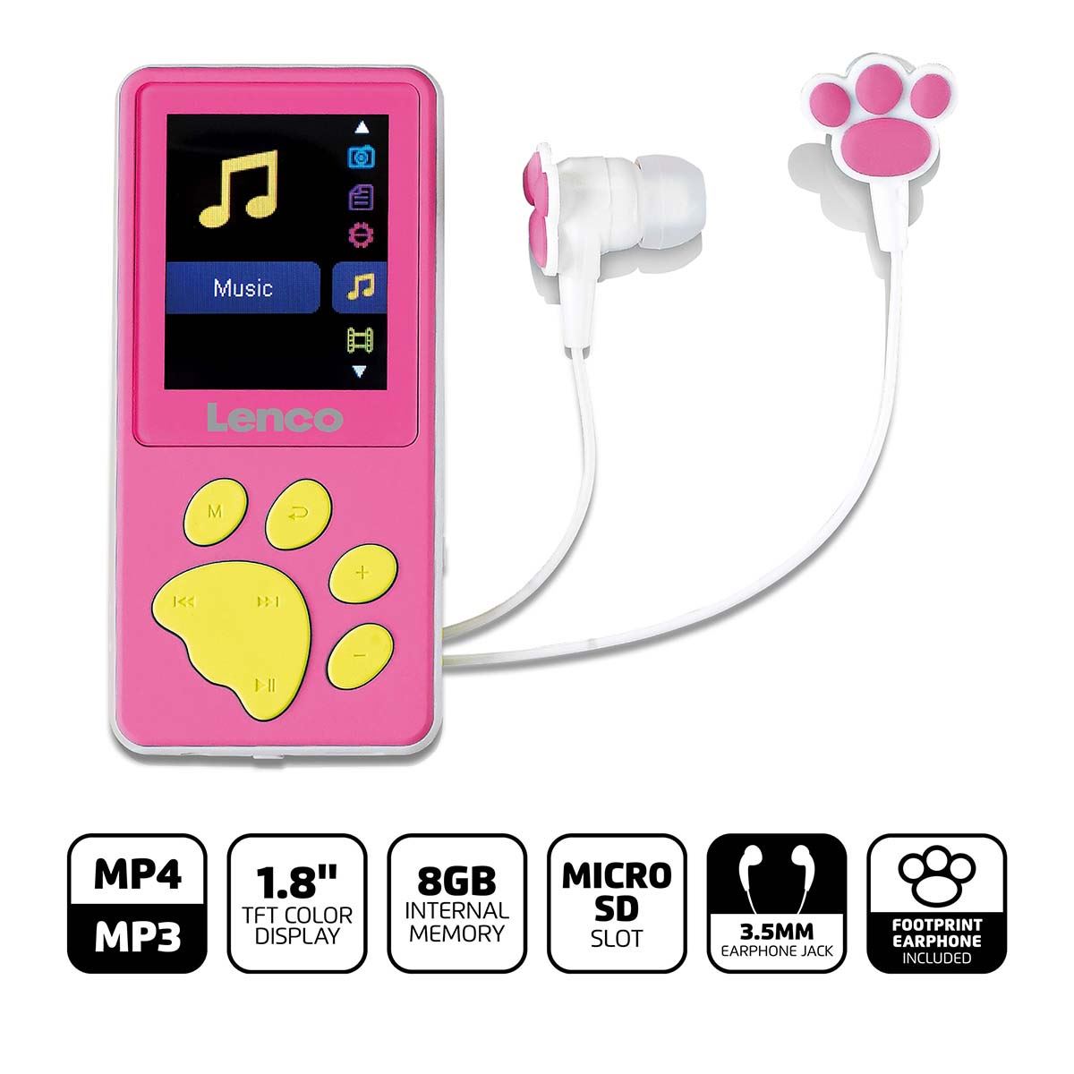 Lenco MP3/MP4 Player | 8GB | Pink