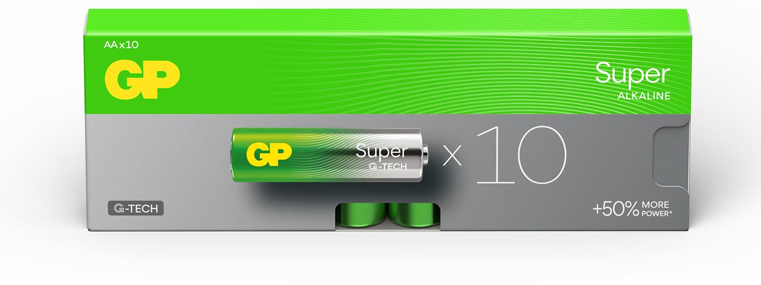 Gp AA Battery Alkaline Bulk 1.5V - 10 Pack