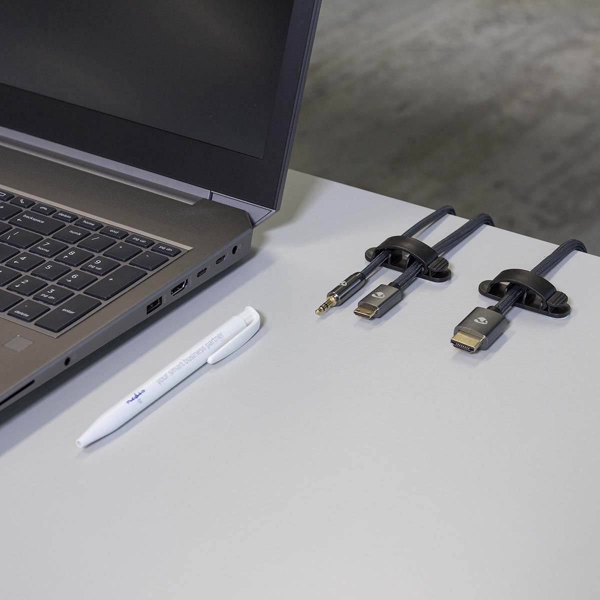 Nedis Cable Management | Cable Clip | Locked | 3 pcs | Number of slots: 3 Slots | Maximum cable thickness: 7.5 mm | Polypropylene | Black