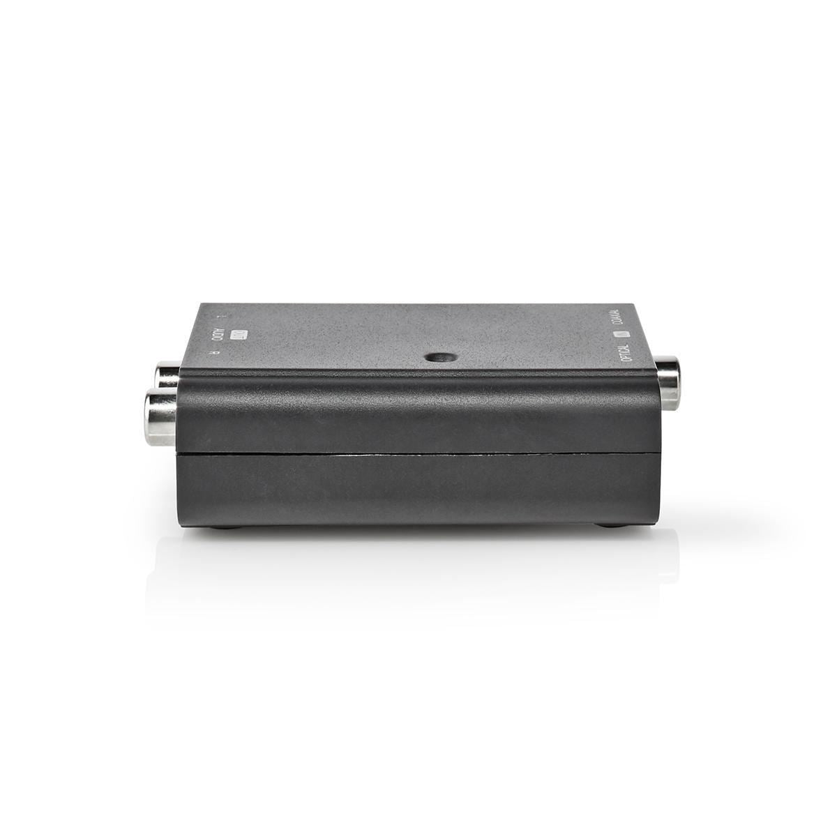 Nedis Digital Audio Converter | 2-way | Connection input: 1x S/PDIF (RCA) Female / 1x TosLink Female to Connection output: 2x RCA Male | Manual | Black