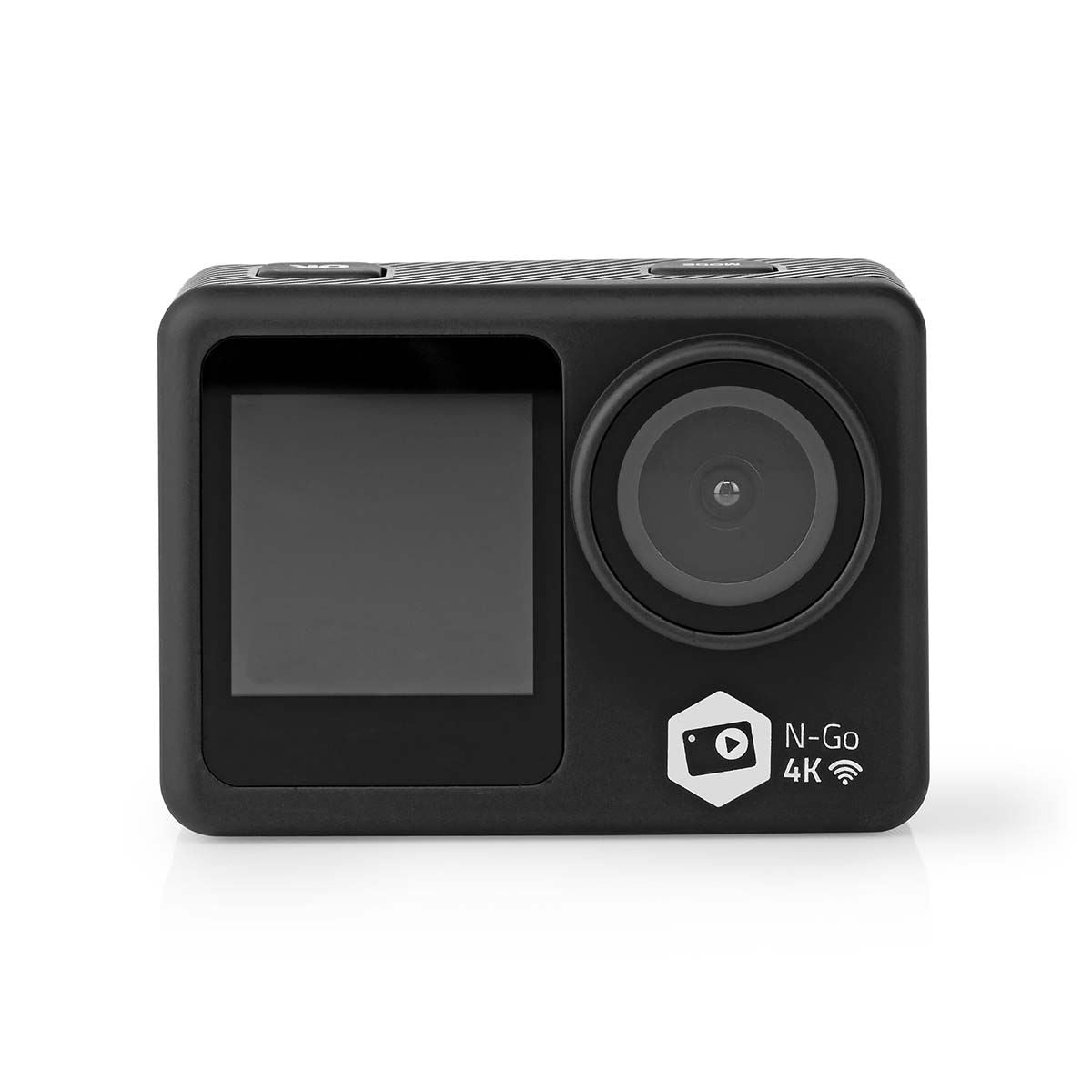 Nedis Dual Screen Action Cam, 4K Ultra HD 30fps, 16MP Photos, 2" Touch Back Screen, 1.3" Front Screen for Selfies & Vlogging, Waterproof to 30m with Mounting Kit and Wi-Fi Connectivity