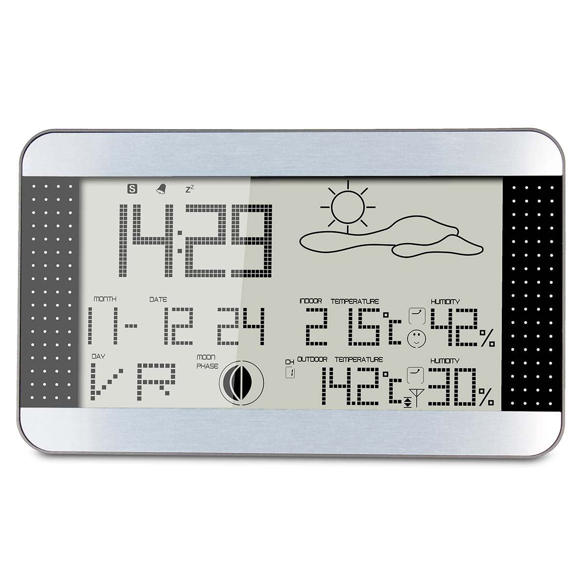 Alecto WS-1700 Indoor/Outdoor Wireless Weather Station, Temperature, Humidity, Forecast, Hygrometer - White