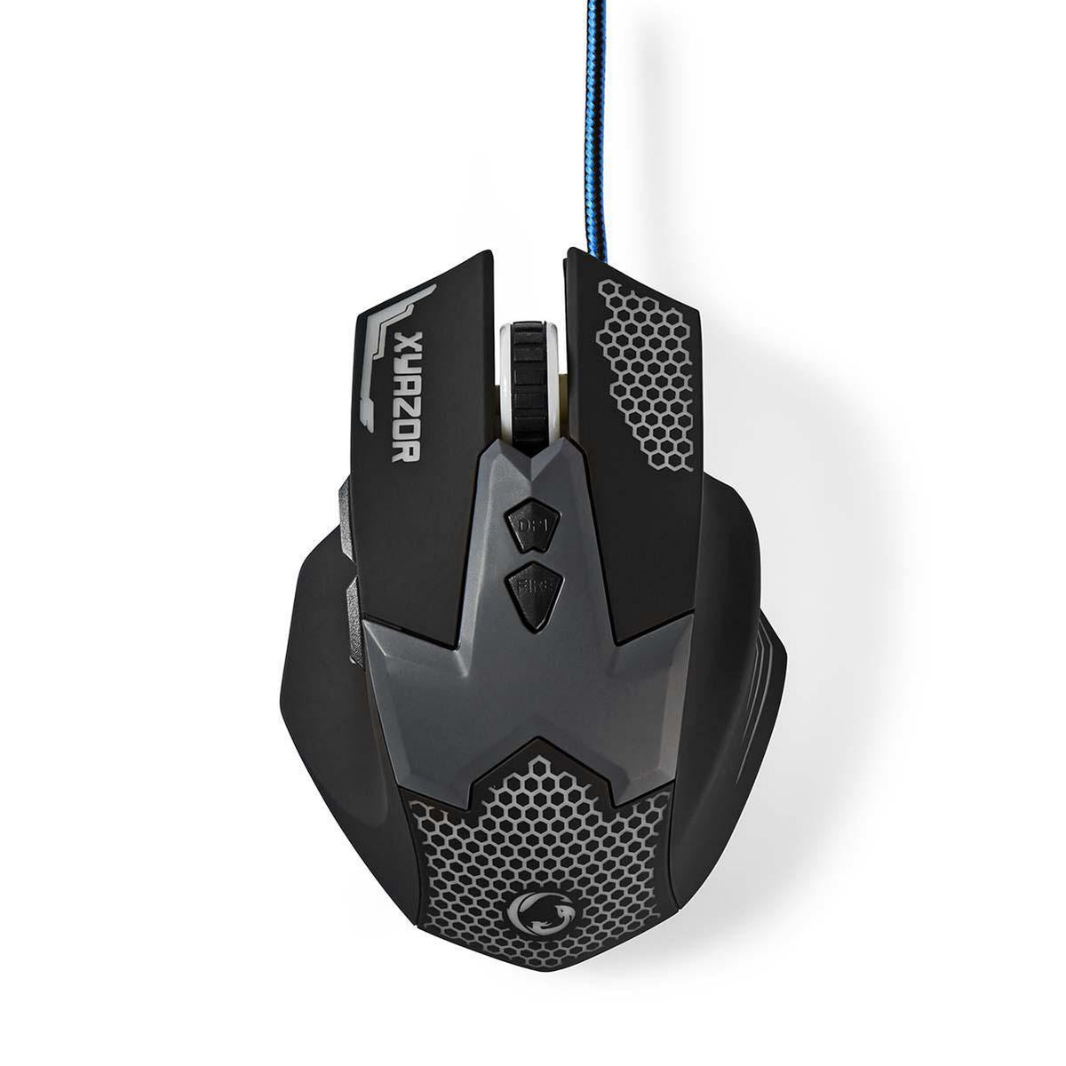 Nedis Gaming Mouse | Wired | 800 / 1200 / 1600 / 2400 dpi | Adjustable DPI | Number of buttons: 7 | Right-Handed | 1.50 m | LED