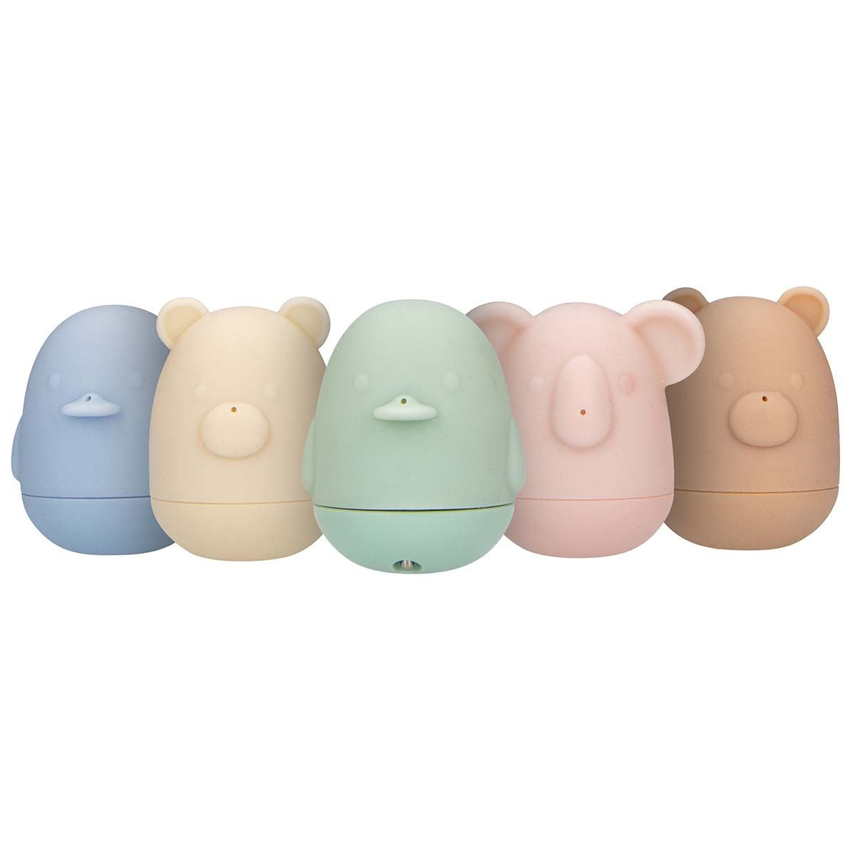 Alecto Set of Five Colourful Bath Toys with Water Temperature Thermometer for Babies and Children