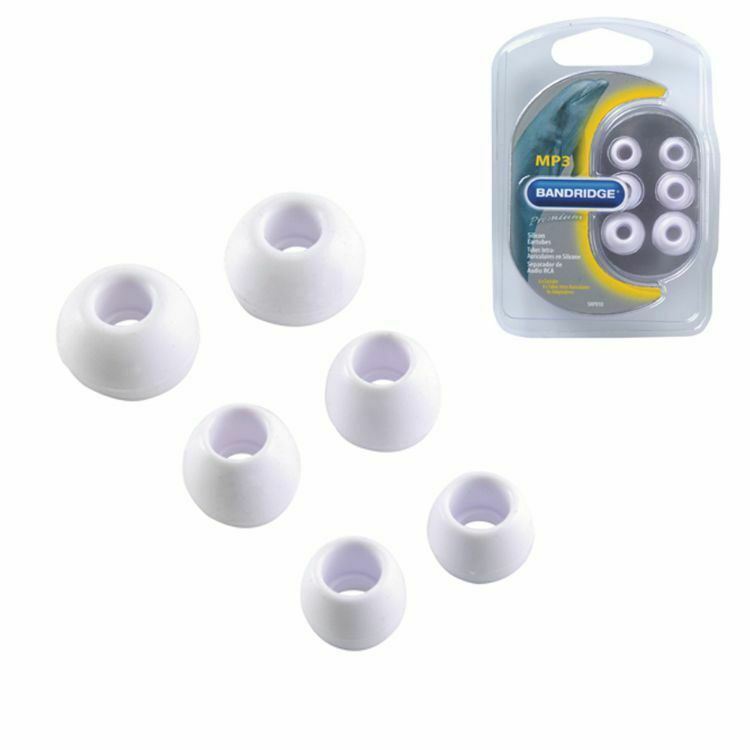 Bandridge 6 Replacement Silicone White In-Ear Earphone tips Earbuds Sennheiser Sony JVC