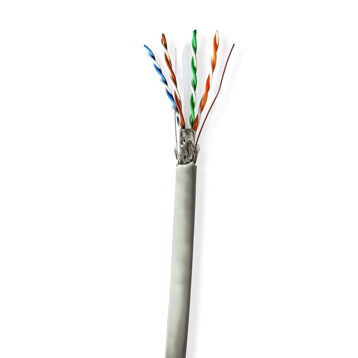 Nedis Network Cable Roll | CAT6 | Solid | SF/UTP | CCA | 100.0 m | Indoor | Round | PVC | Grey | Pull Box