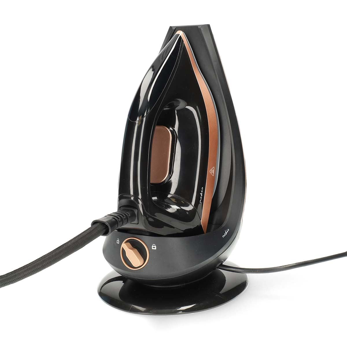 Nedis Steam Generator Iron 2400W, Powerful Fast Heating, Adjustable Steam Control, Vertical Steam Spray Function, 1500ml Connect Water Tank, Stainless Steel Soleplate - Rose Gold