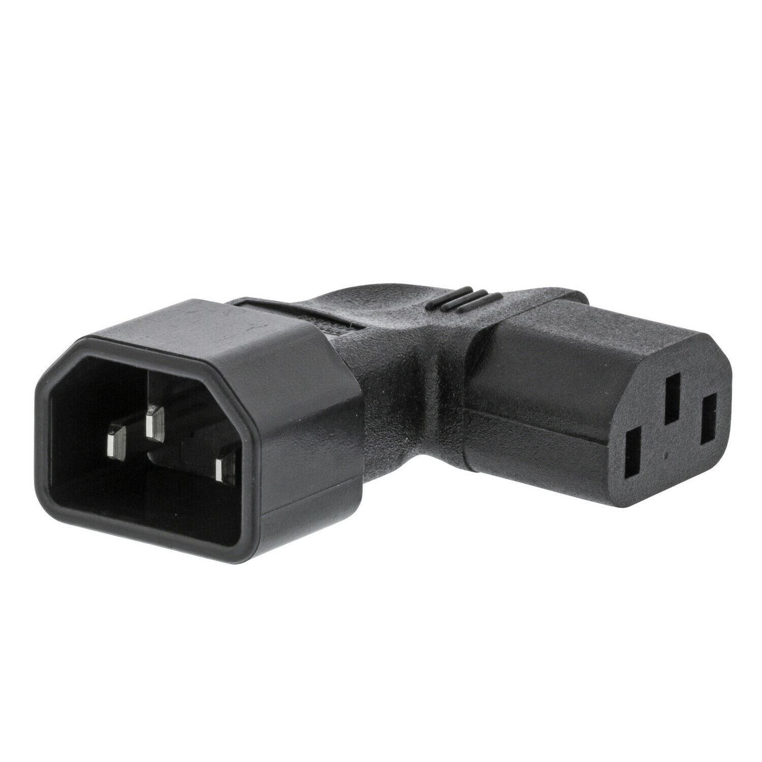 Nedis Extension Plug | IEC-320-C13 | IEC-320-C14 | Angled Right | Nickel Plated | PVC | Black | Box | 1 pcs