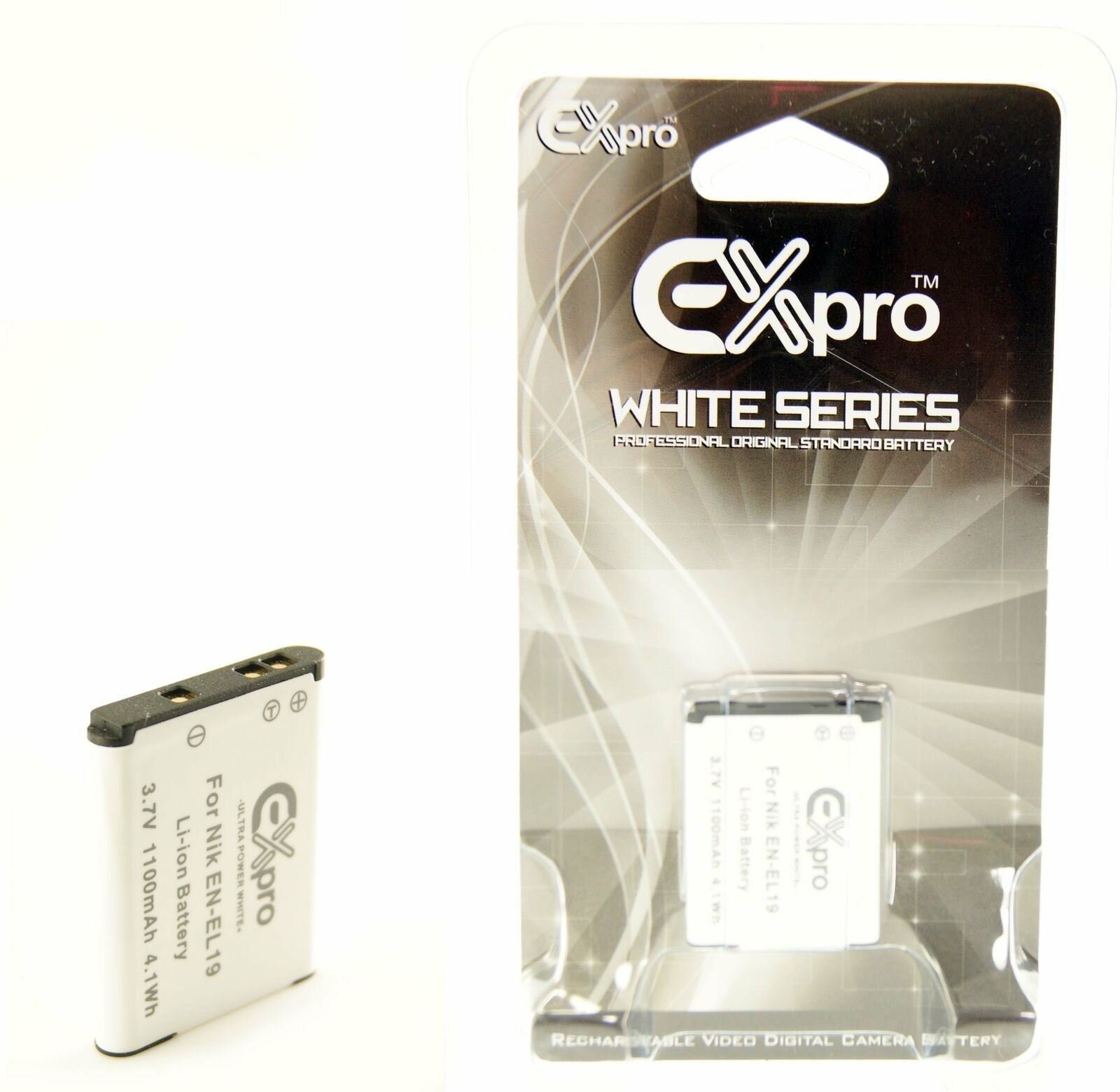 Ex-Pro Nikon EN-EL19 ENEL19 Nikon White Series Li-on Digital Camera Battery