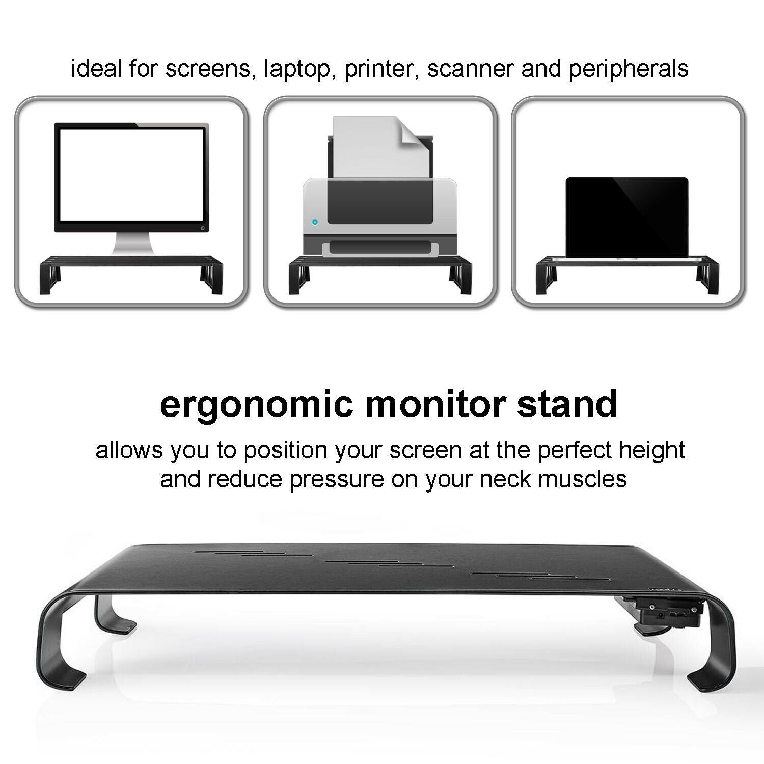 Nedis Monitor Stand | Ergonomics: Yes | Maximum carrying capacity: 18 kg | Universal | USB hub | Adjustable height: No