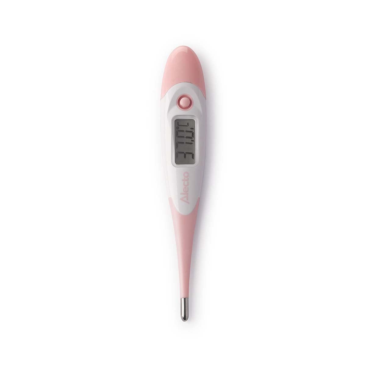 Alecto Digital LCD Thermometer, Medical Oral, Under Arm, Baby & Adult Thermometer, Fast & Accurate Reading, with Case - Pink