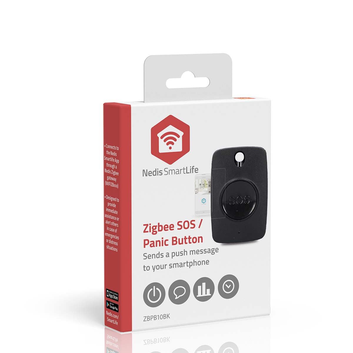Compact Sos Device Nedis Smart Zigbee SOS Panic Button, Compact Portable Emergency Alert