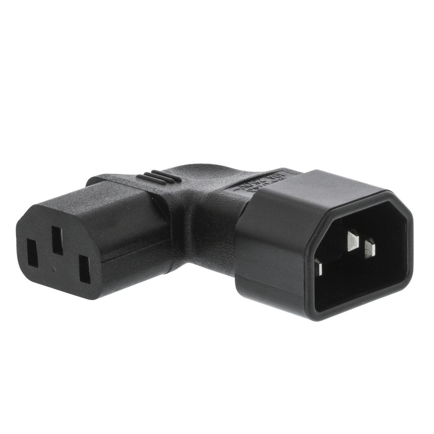 Nedis Extension Plug | IEC-320-C13 | IEC-320-C14 | Angled Left | Nickel Plated | PVC | Black | Box | 1 pcs