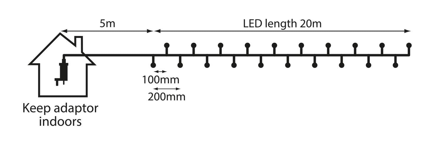 Lyyt 20m 200 LED RGB Colour Changing 14mm Berry Lights Indoor/Ourdoor with Timer & Remote