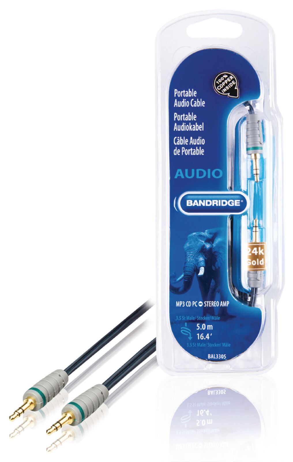 Bandridge 5m Stereo Audio Cable 3.5 mm Male - 3.5 mm Male