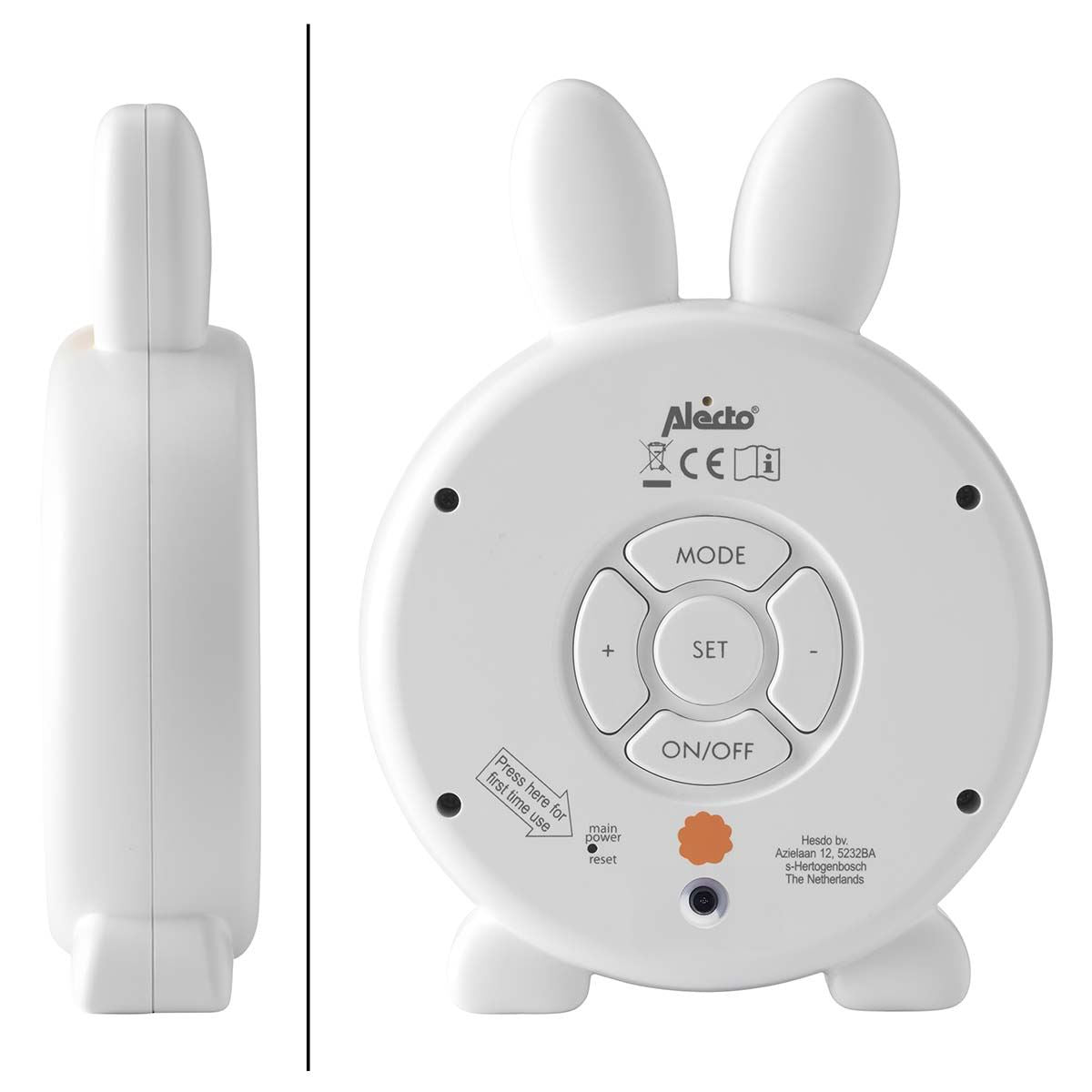 Alecto Childrens Sleep Trainer & Night Lamp Light / Alarm Clock Rory the Rabbit - White