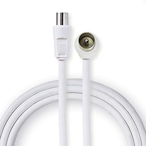 Nedis Coax Cable | IEC (Coax) Male | IEC (Coax) Female | Nickel Plated | 90 dB | 75 Ohm | Double Shielded | 15.0 m | Round | PVC | White