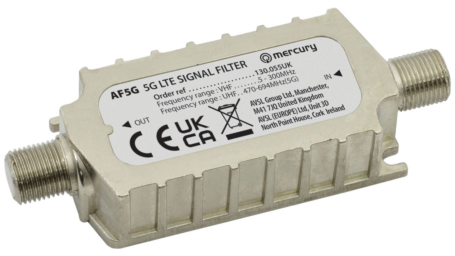 Mercury 4G 5G LTE In-Line Signal Filter Eliminates Interference & Channel Loss