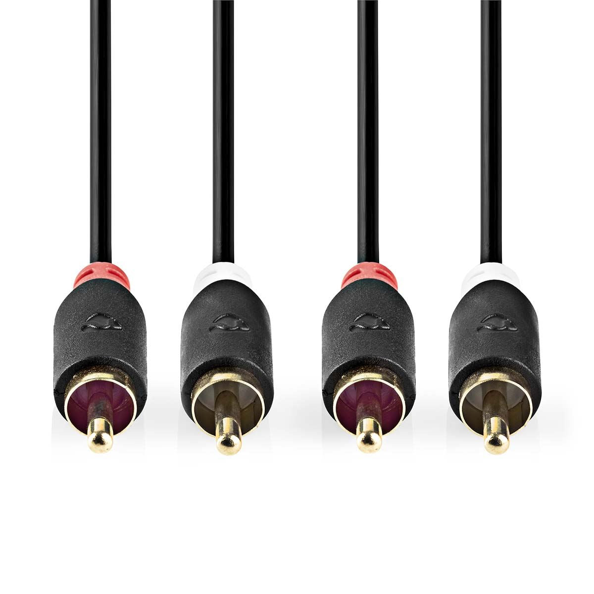 Nedis Stereo Audio Cable | 2x RCA Male | 2x RCA Male | Gold Plated | 3.00 m | Round | Anthracite | Box