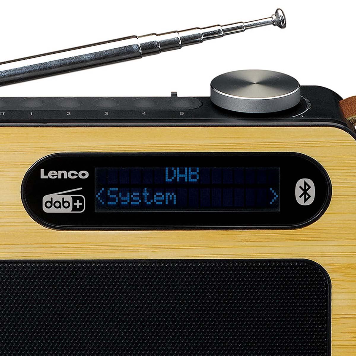 Lenco Portable DAB+ FM Radio with Bluetooth® Speaker | Bamboo & Black