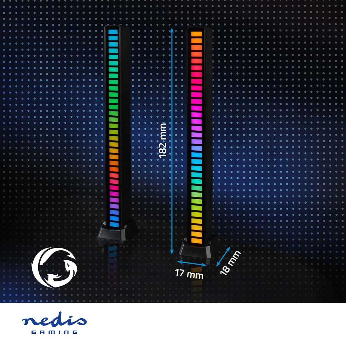Nedis Gaming Light | RGB | Battery Powered | Used for: Desktop / Notebook | Black