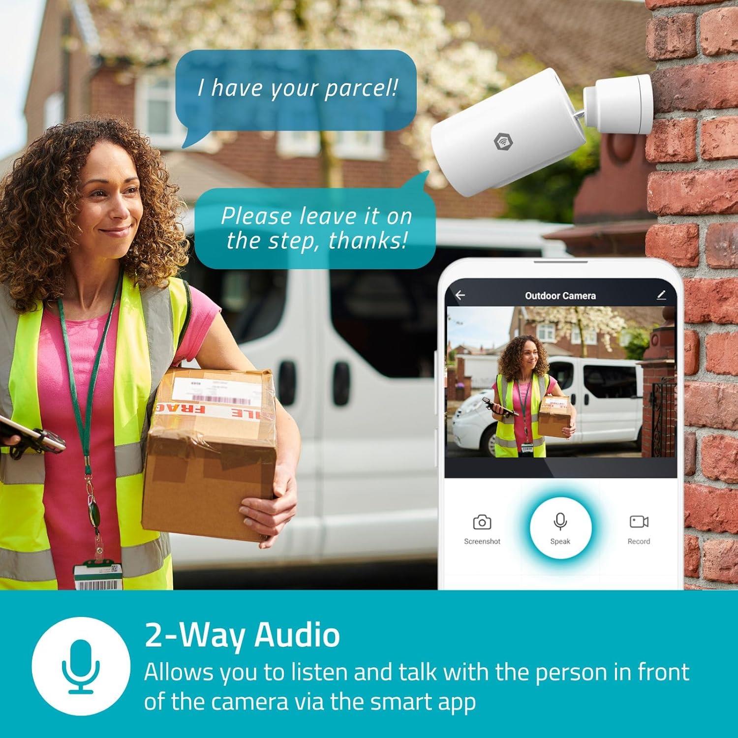 Nedis SmartLife Outdoor Camera | Spotlight | 3MP Full HD 1296p | IP65 | Cloud Storage (optional) / microSD (not included) / Onvif | 5 V DC | With motion sensor | Night vision | White