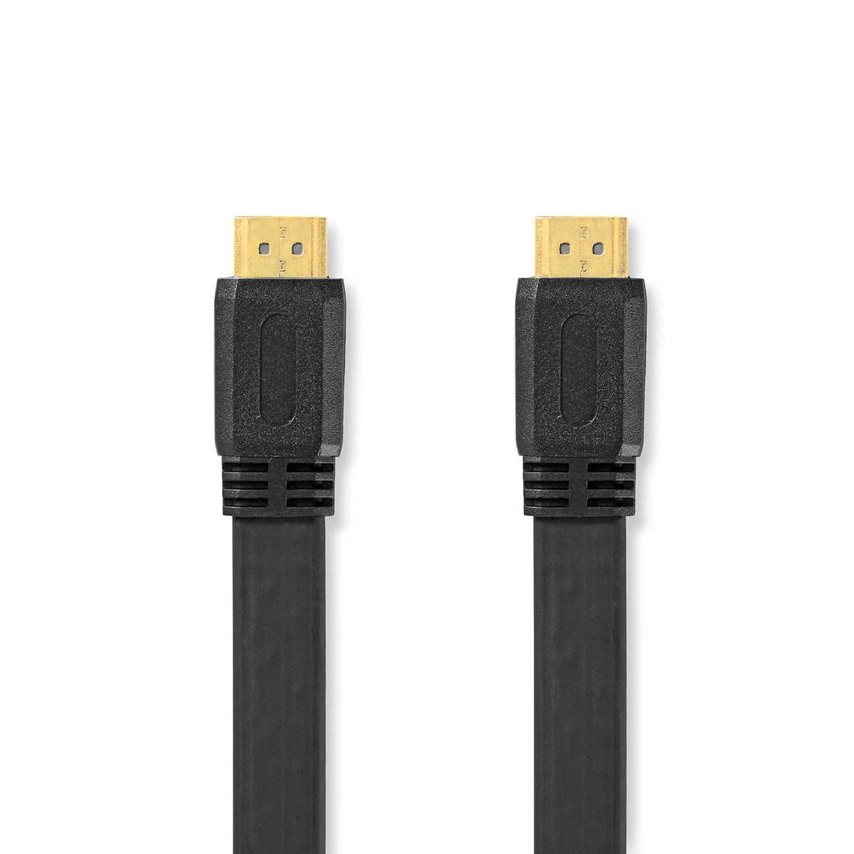 Nedis High Speed HDMI™ Cable with Ethernet | HDMI™ Connector | HDMI™ Connector | 4K@30Hz | 10.2 Gbps | 3.00 m | Flat | PVC | Black | Envelope