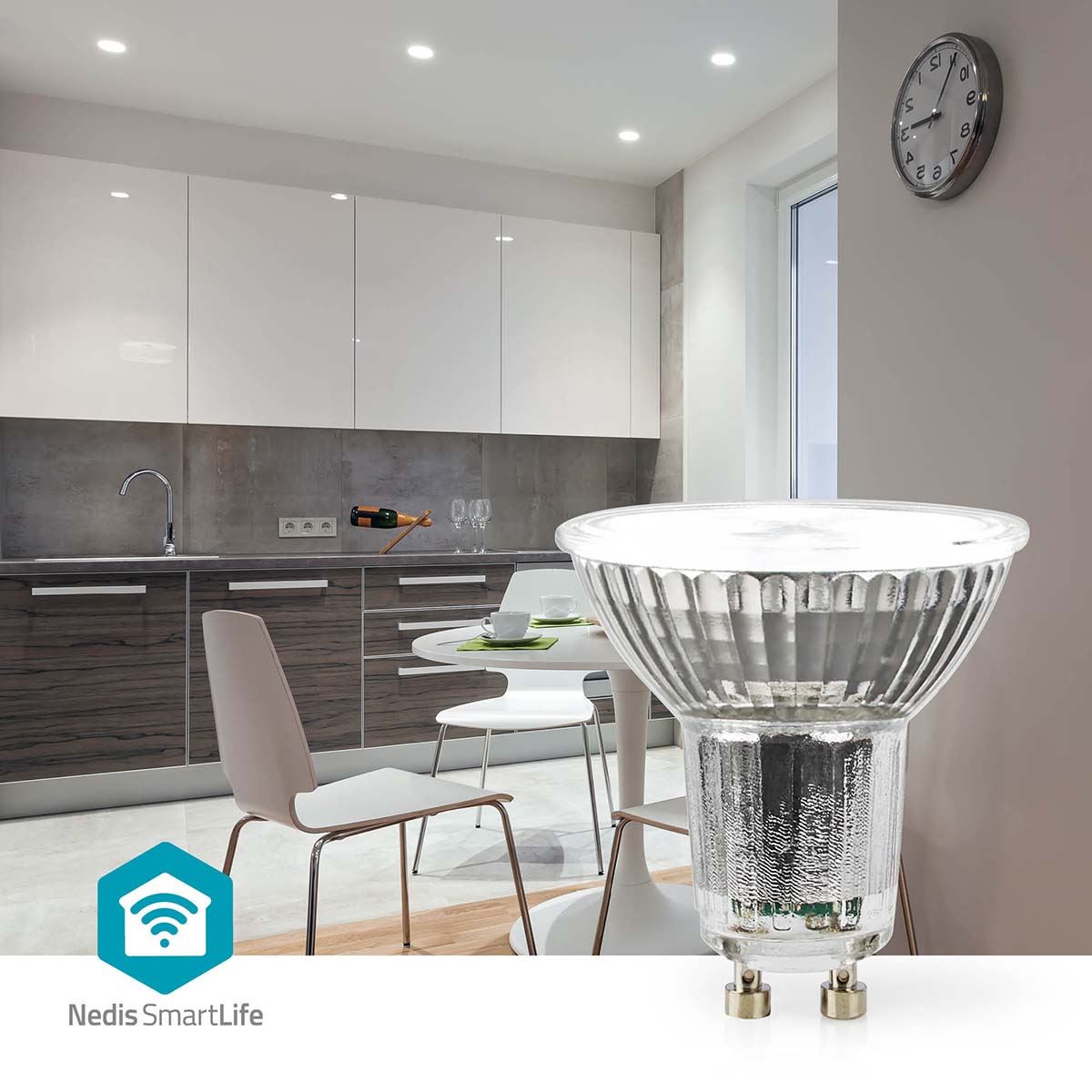 Nedis SmartLife LED Spot | Wi-Fi | GU10 | 345 lm | 5 W | RGB / Warm to Cool White | 2700 - 6500 K | Energy class: G | Android™ / IOS | PAR16 | 1 pcs