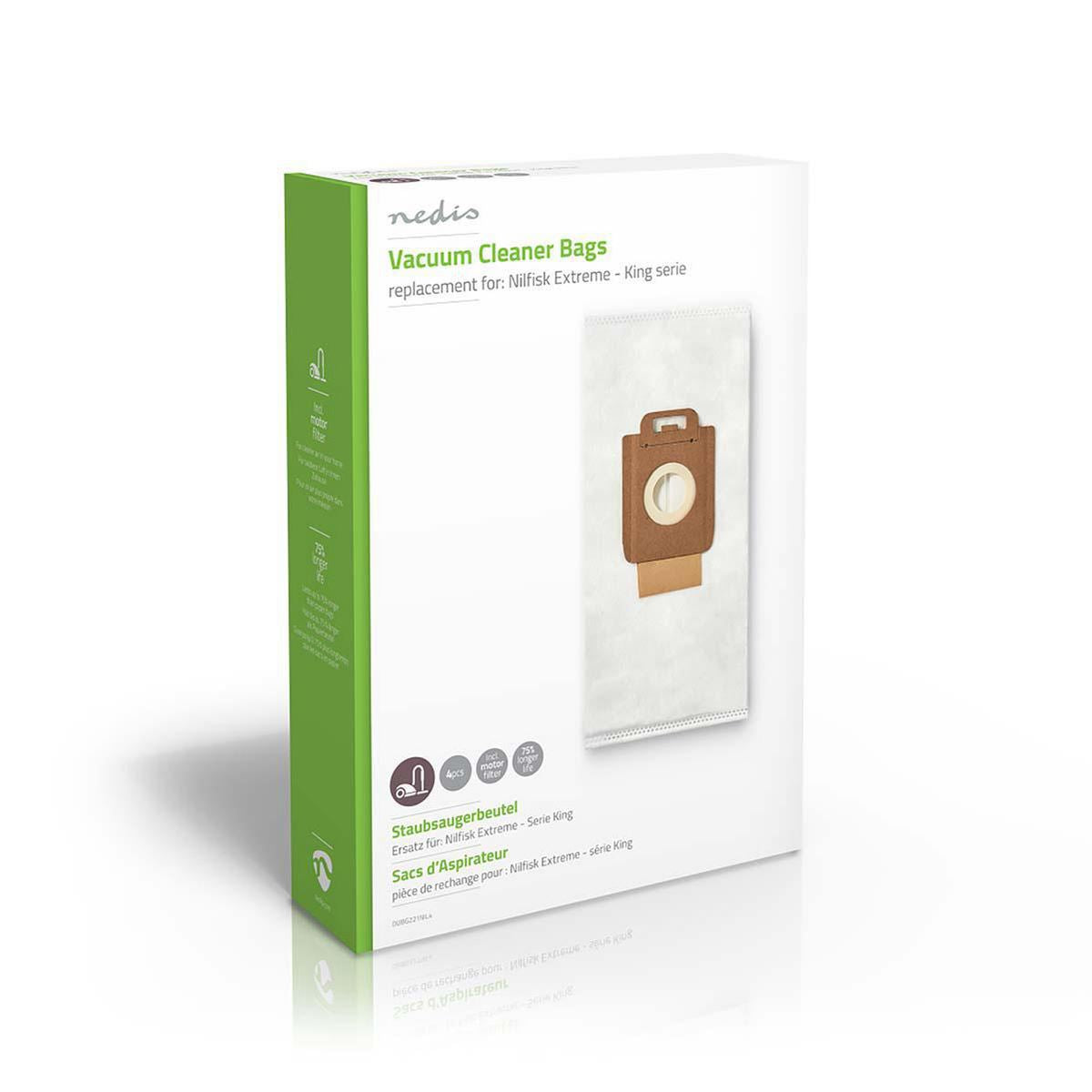 Nedis Vacuum Cleaner Bag | 4 pcs | Synthetic | Most sold for: Nilfisk | White