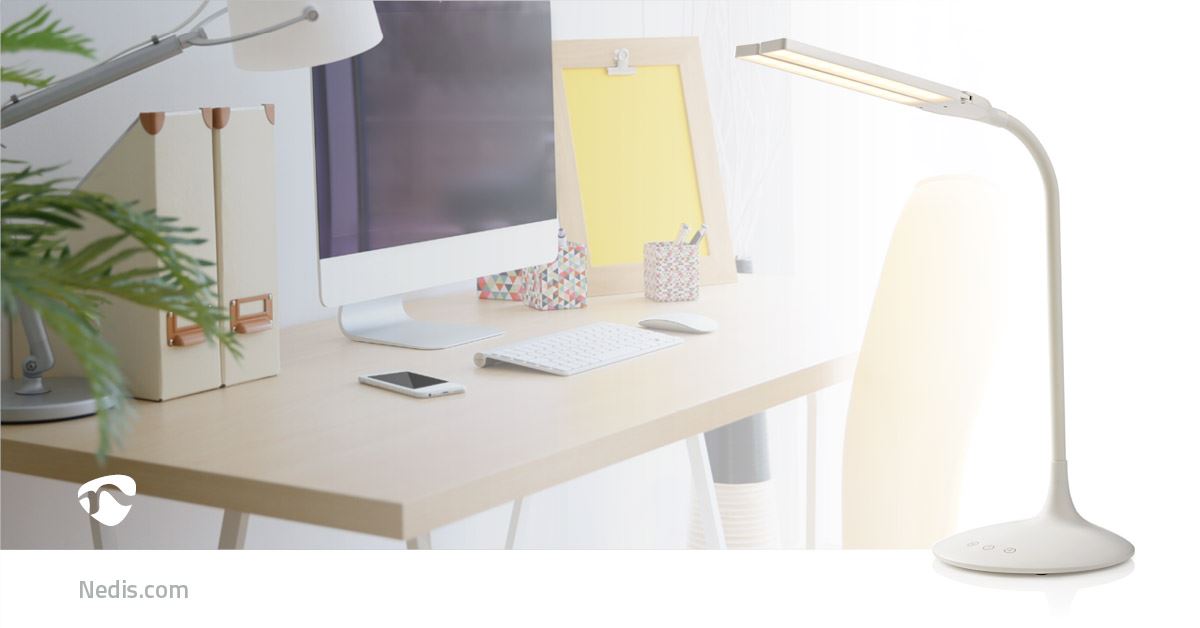 NEDIS Dimmable LED Table Lamp with Touch control and 3 Light modes, Rechargeable battery, 280 lm