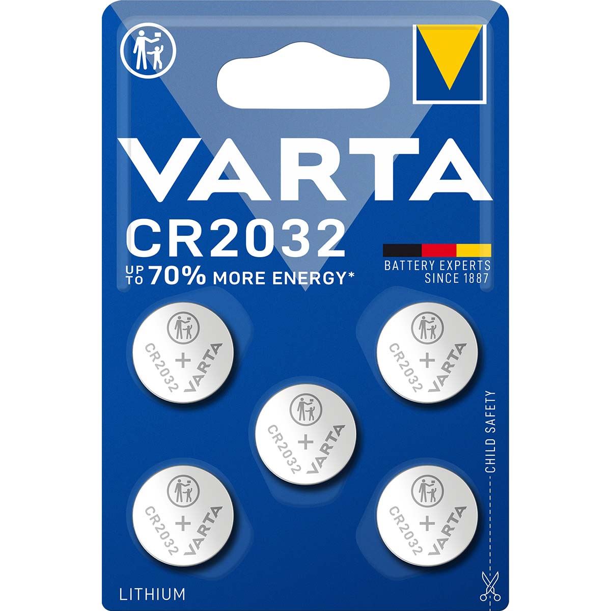 Varta CR2032 Lithium Button Cell Battery 5-Blister