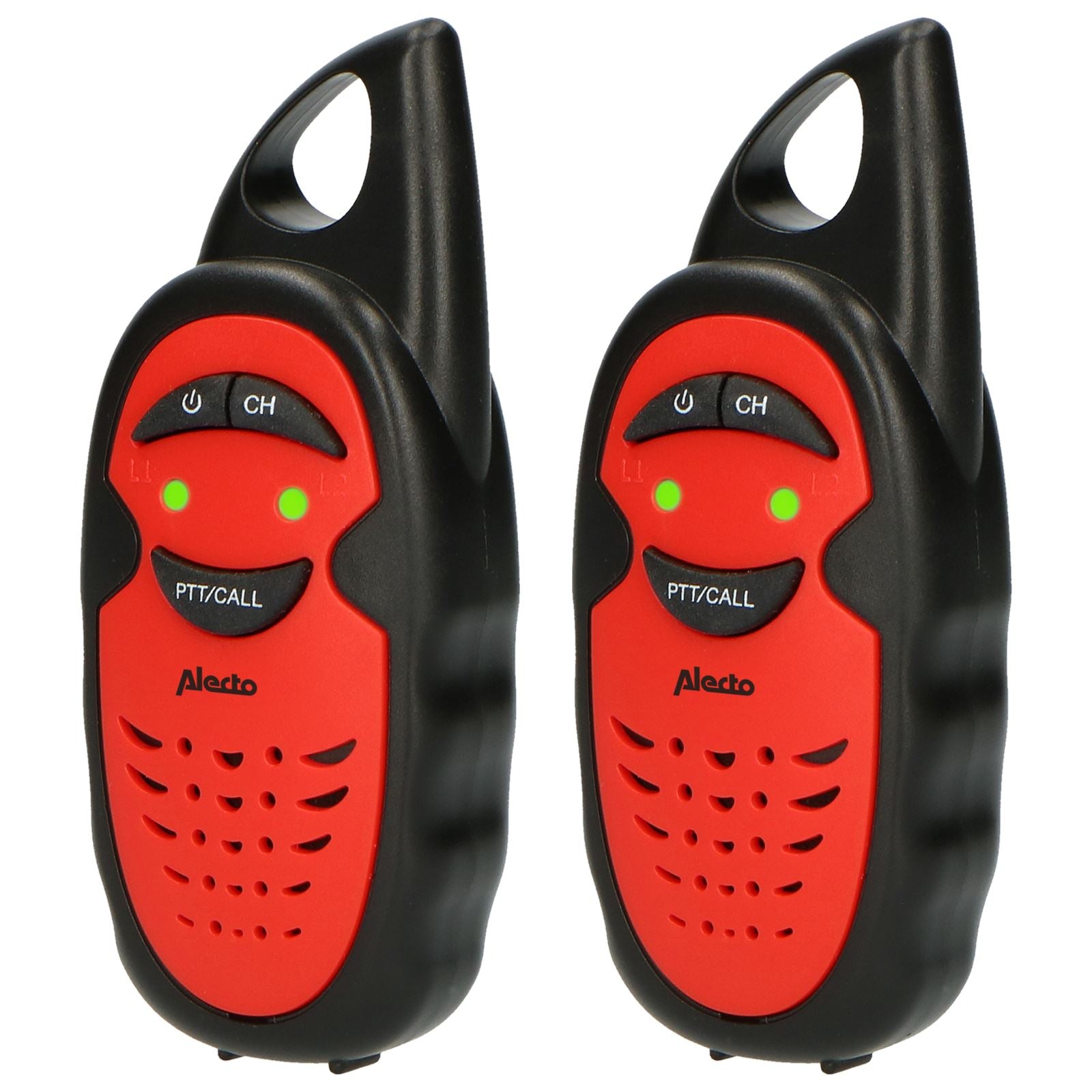 Alecto Walkie-Talkie Set | 2 Handsets | Up to 3 km | Frequency channels: 3 | up to 3 Hours | Black / Red