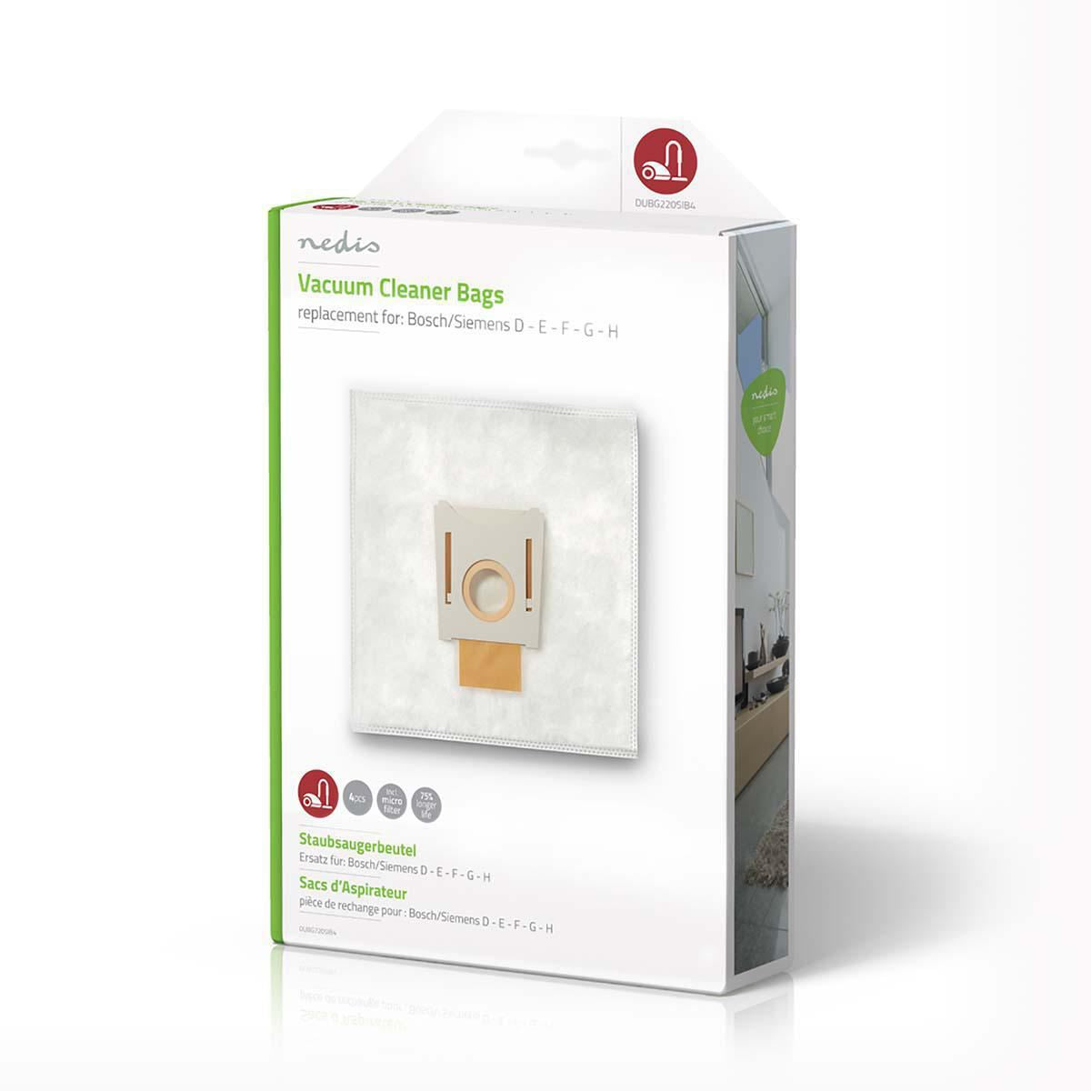 Nedis Vacuum Cleaner Bag | 4 pcs | Synthetic | Most sold for: Bosch / Siemens | White