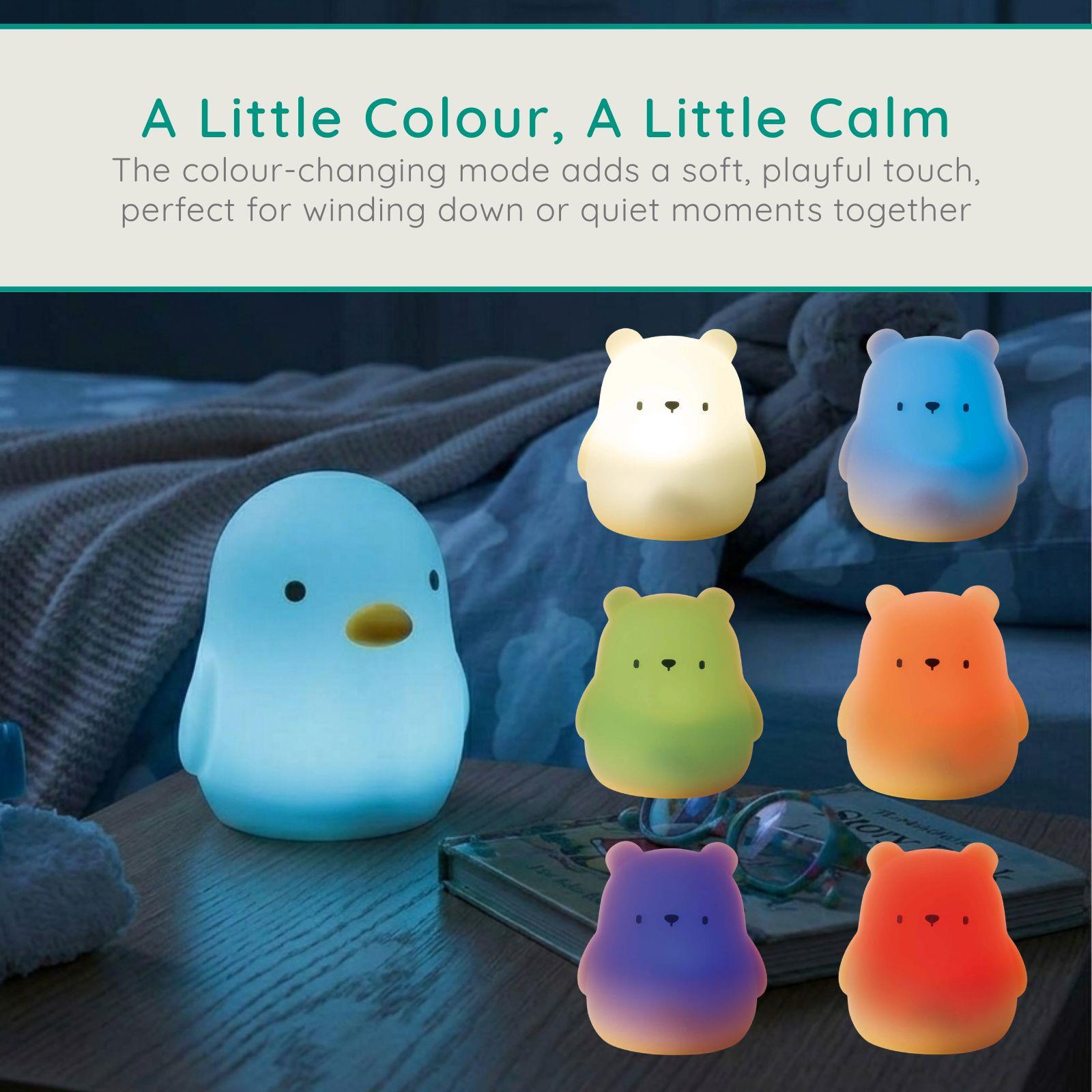 Alecto Bird Night Light for Kids, Baby Night Light for Nursery with RGB Colours & Modes, Rechargeable, Timer & Touch Control, Portable Light, BPA Free