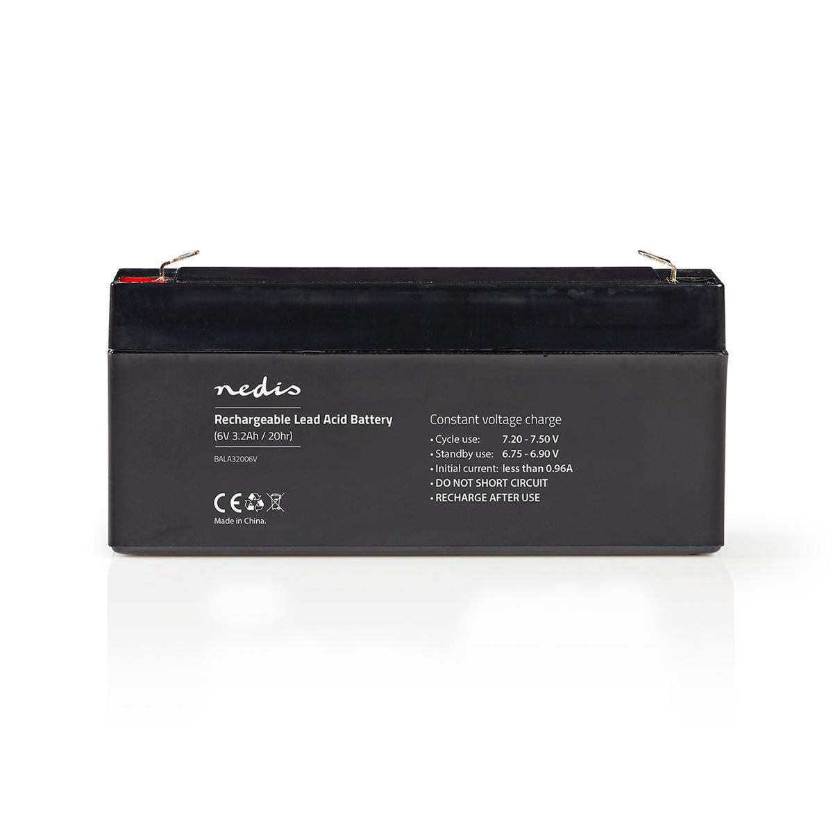 Nedis Battery | Lead-Acid | Rechargeable | 6 V | 3200 mAh