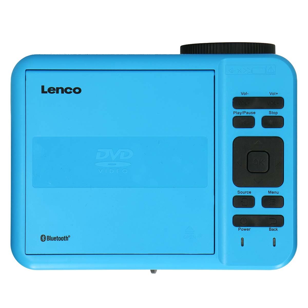 Lenco LCD Projector, DVD Player & Bluetooth® with high resolution, supports Full HD 1080P content Blue