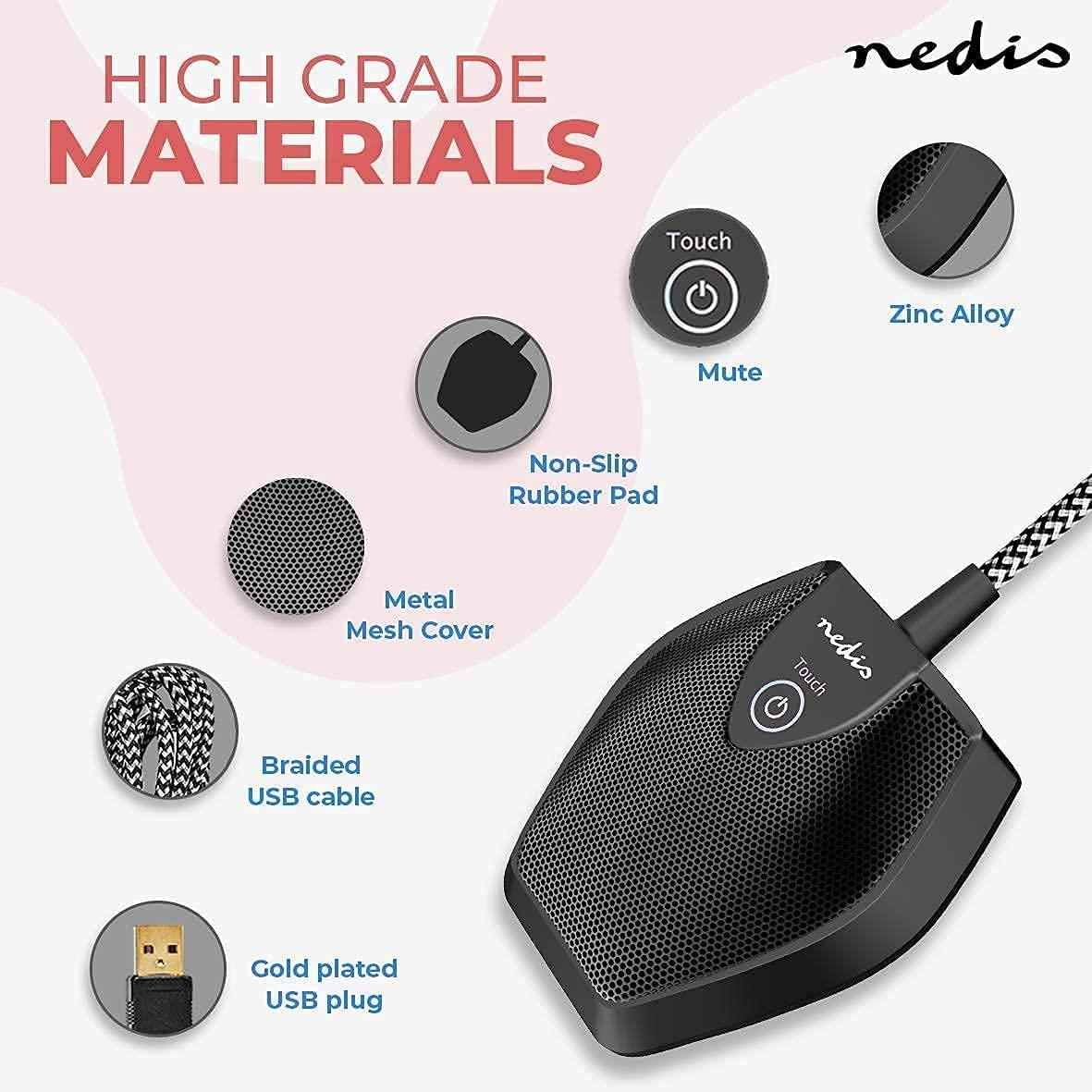 Nedis Microphone | Used for: Desktop / Notebook | Wired | 1x USB
