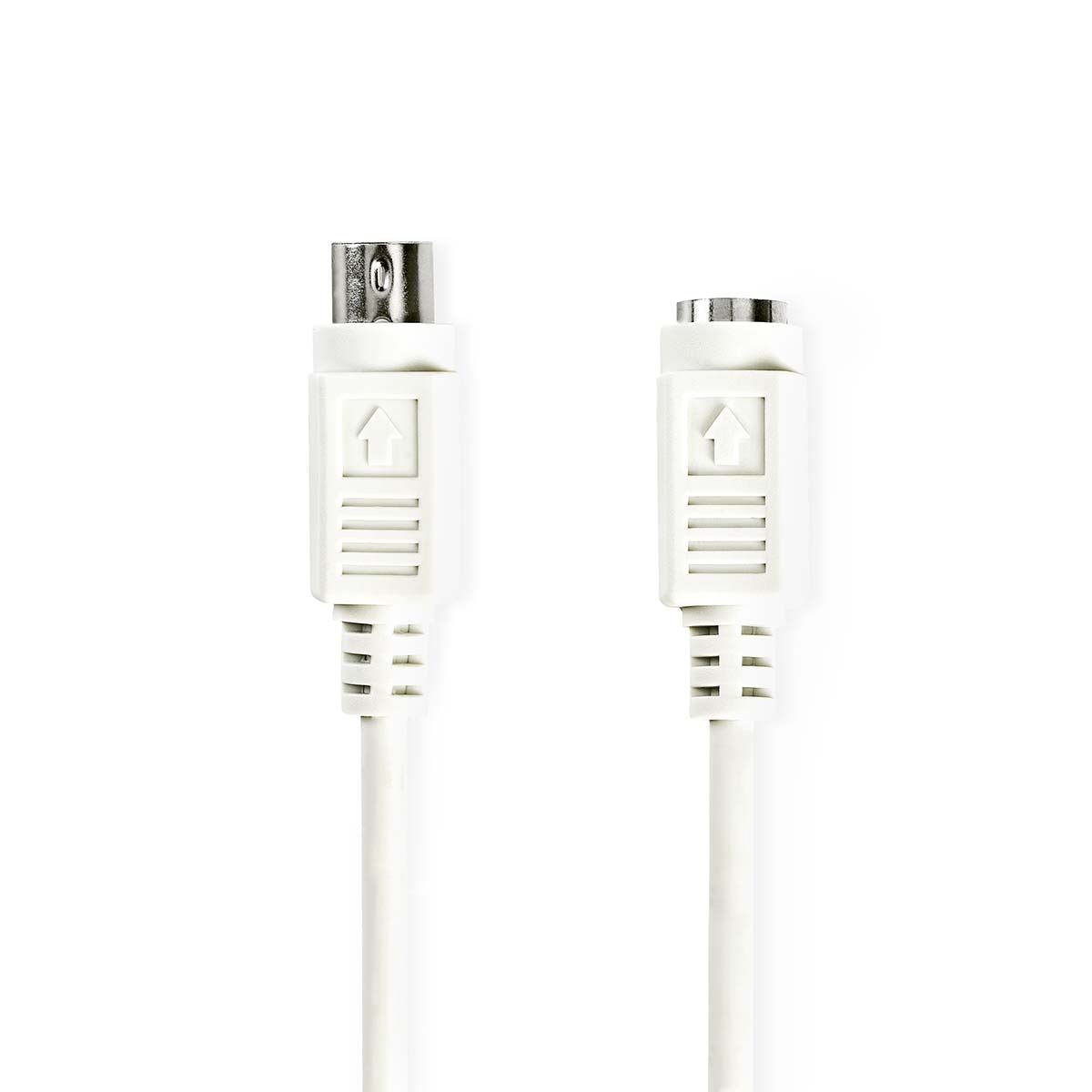 Nedis PS2 Keyboard/Mouse Extension Cable | PS/2 Male | PS/2 Female | Nickel Plated | 2.00 m | Round | PVC | Ivory