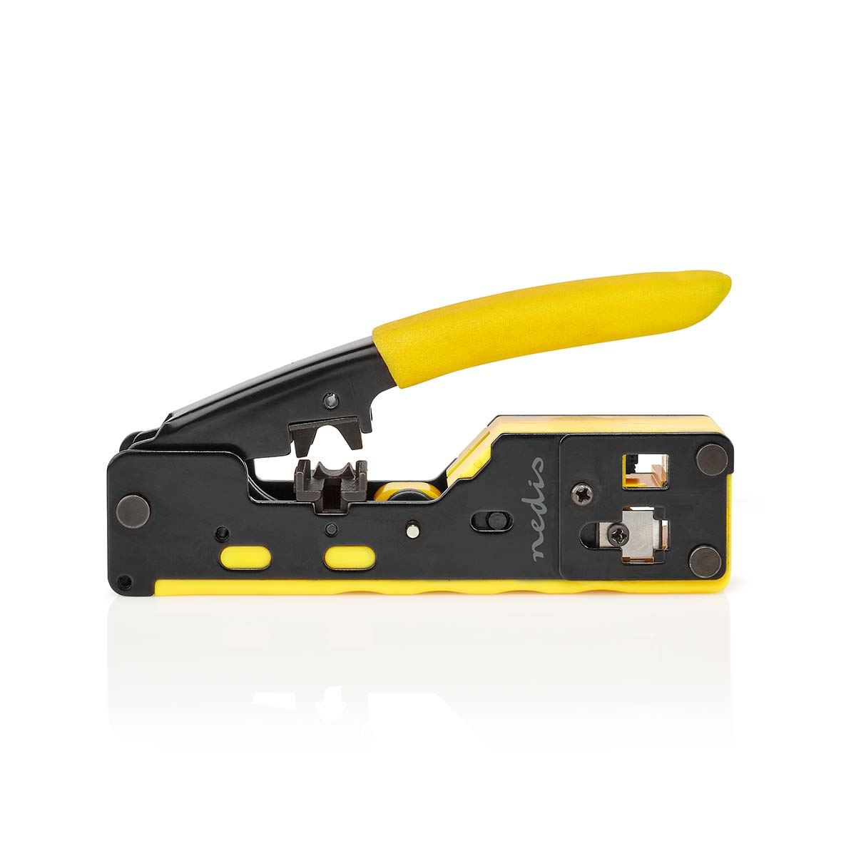 Nedis Crimp pliers | CAT5 / CAT5e / CAT6 / CAT6a / CAT7 / RJ12 / RJ45 | Cutting / Plier / Stripping | Rubber / Steel | Black / Yellow