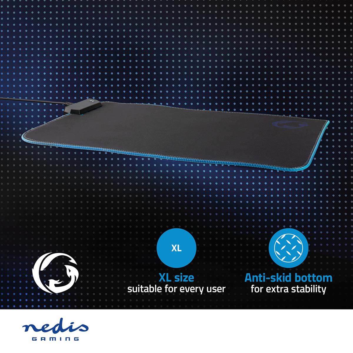 Nedis Gaming Mouse Pad | Microfiber / Rubber | Black