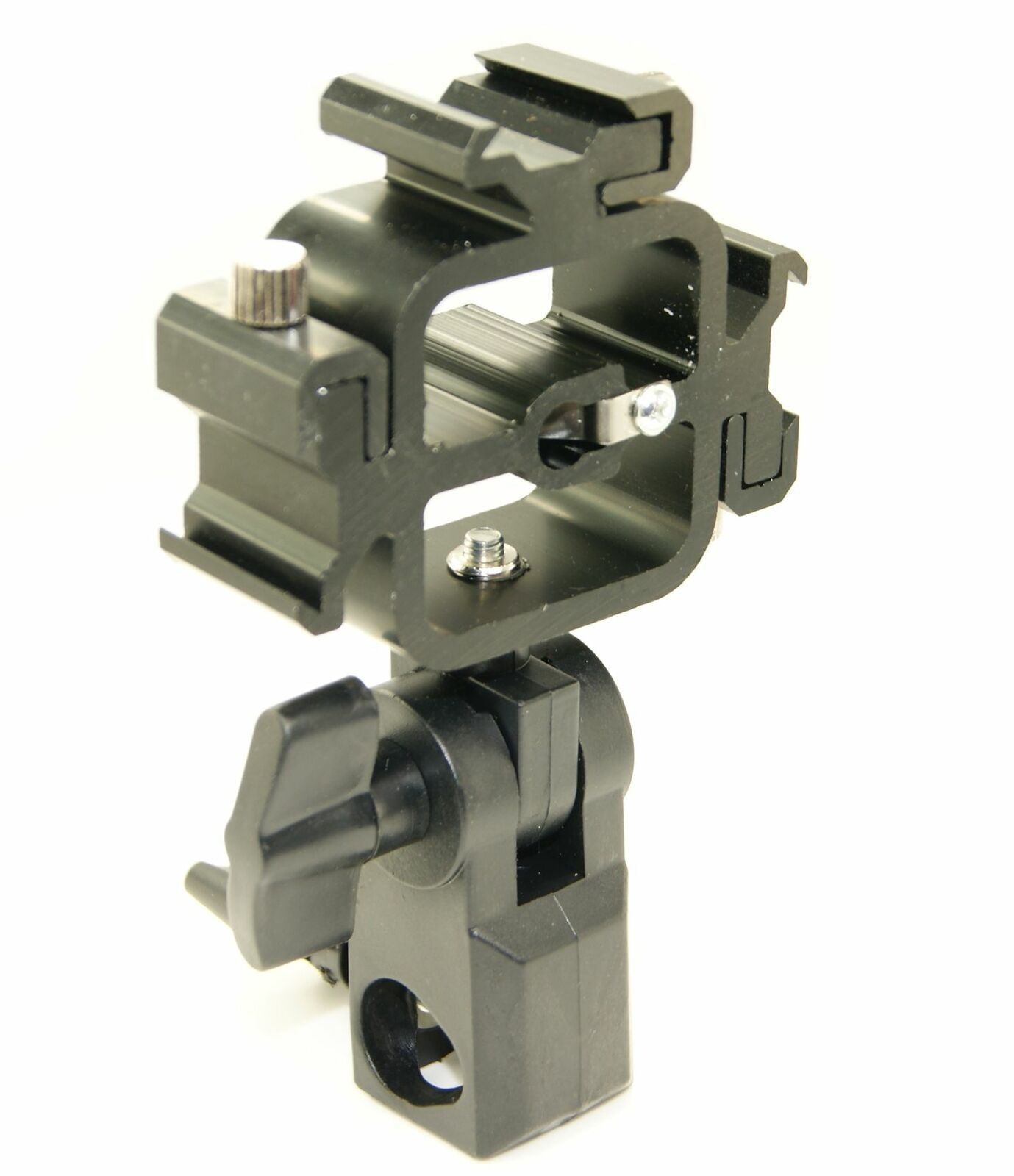 Ex-Pro Metal Triflash 3 Way Bracket with 3 Flash Cold Shoe Mounts [With Light Stand holder]