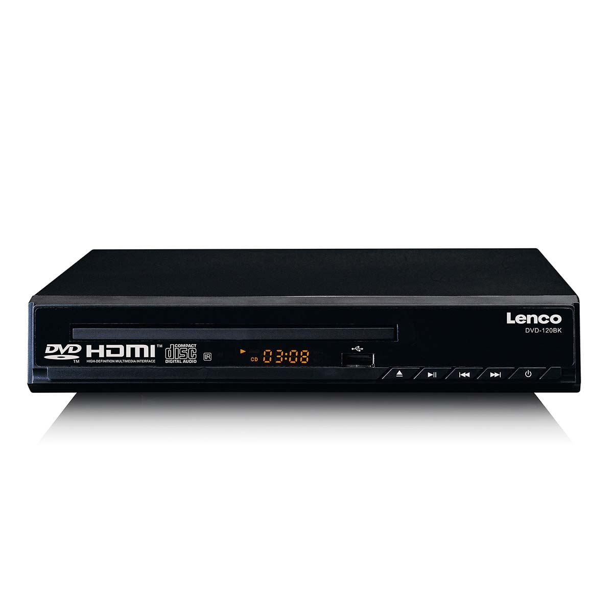 Lenco DVD-120BK Compact DVD / CD Full HD Player with USB Playback