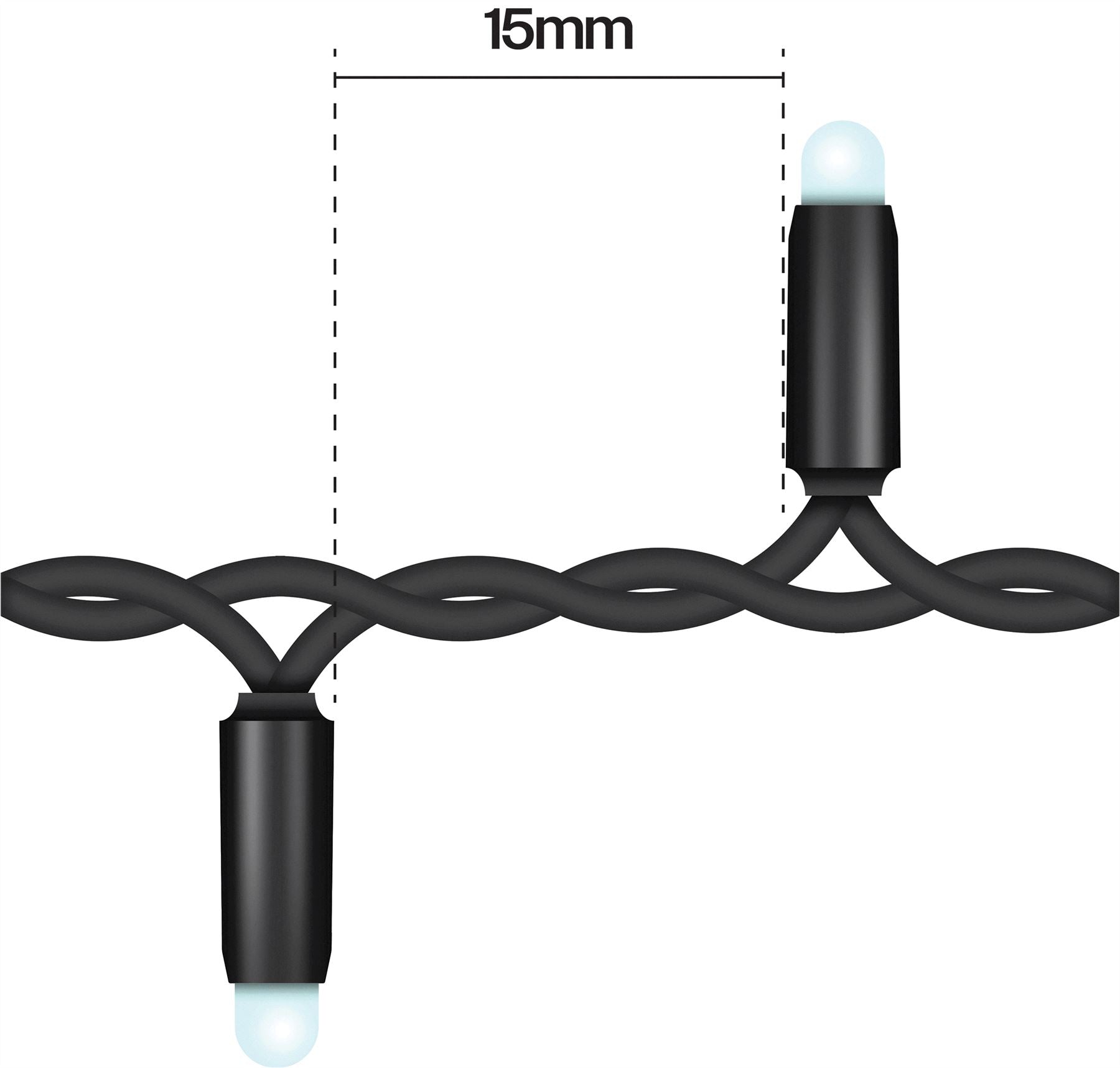 5m Easy-Connect RGB Colour Changing 250 LED Cluster String Lights With Interconnectable Black Rubber Cable