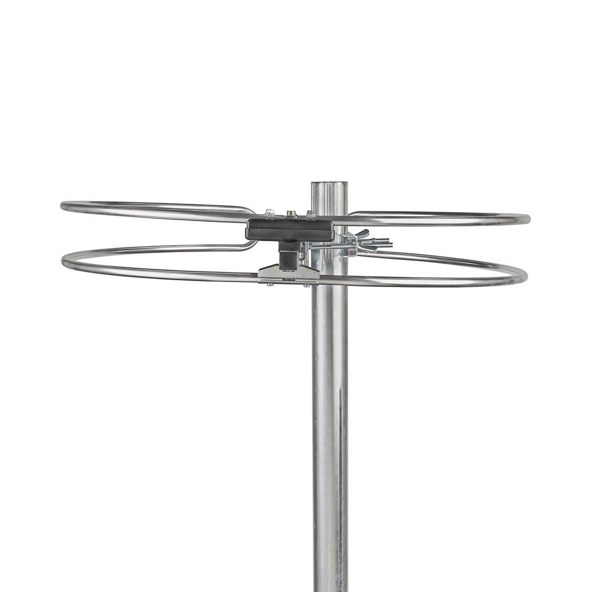 Nedis ANORFM10ME Outdoor FM Aerial Antenna, Reception Range 0-15 km, 4dB Gain, Aluminium