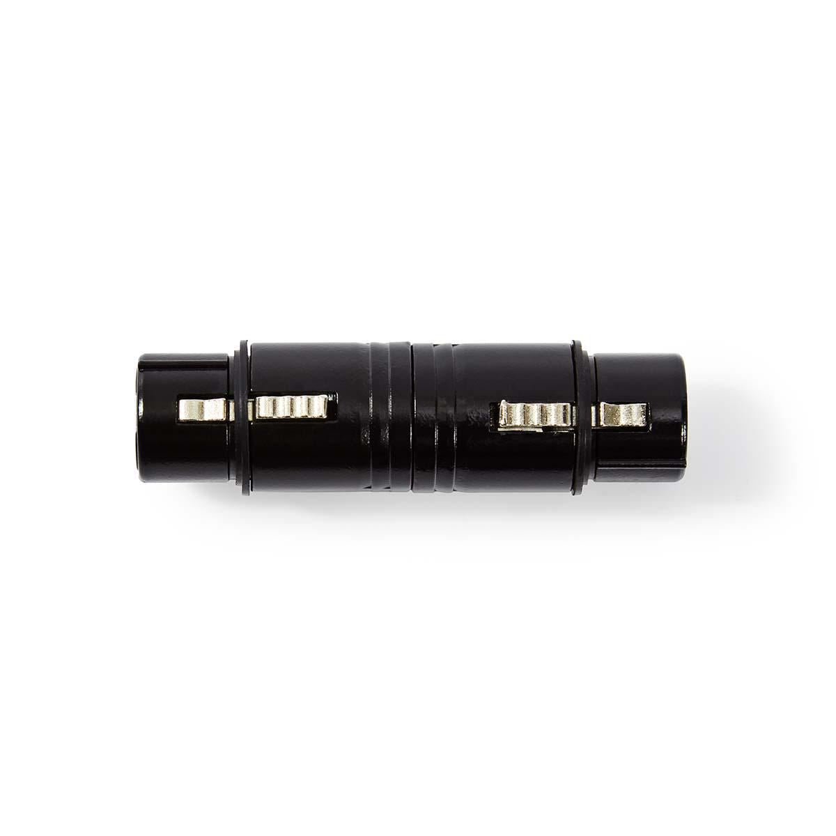 Nedis XLR Adapter | XLR 3-Pin Female | XLR 3-Pin Female | Nickel Plated | Straight | Metal | Black | 1 pcs | Polybag