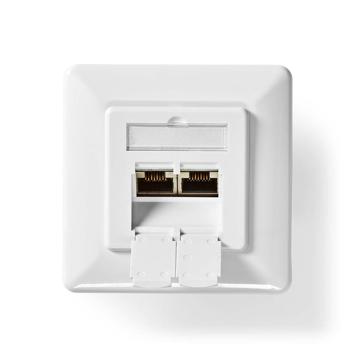 Nedis Network Wall Box | In-Wall | 2 port(s) | CAT6 | Straight | Female | Gold Plated | PVC | White | Box
