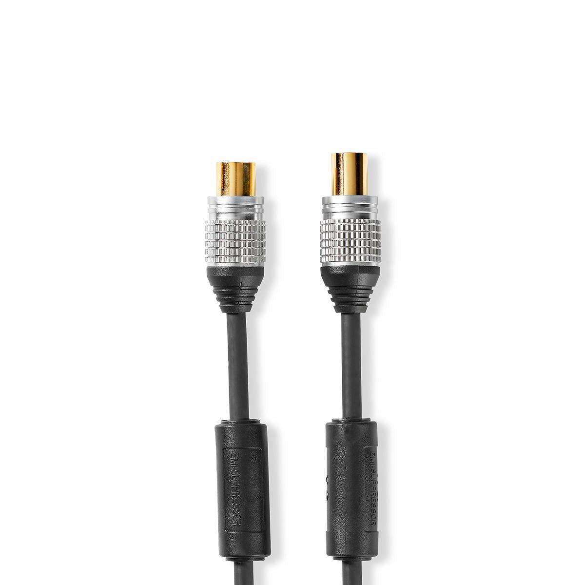 Nedis Coax Cable | IEC (Coax) Male | IEC (Coax) Female | Gold Plated | 75 Ohm | Double Shielded | 2.50 m | Round | PVC | Anthracite