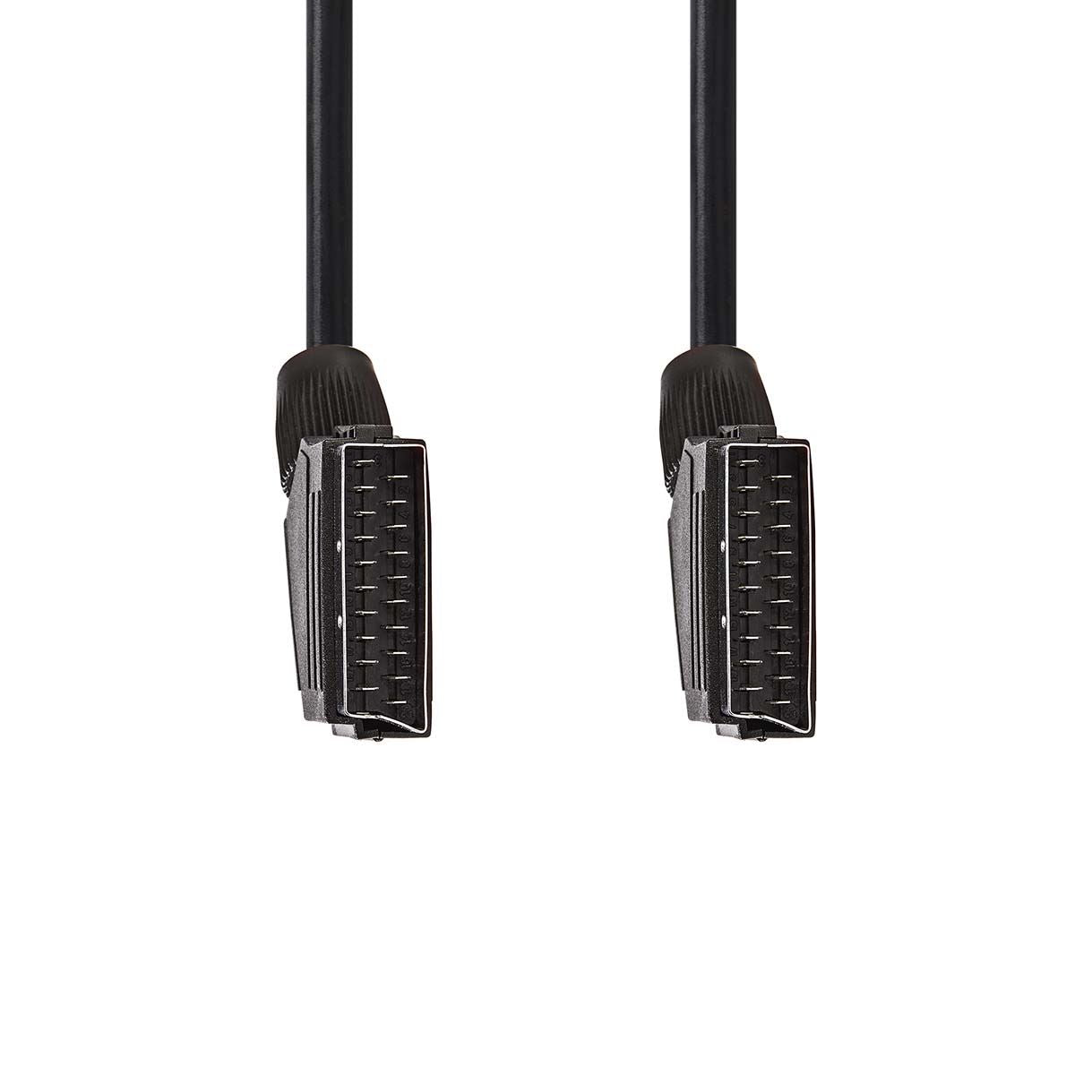 Nedis SCART Cable | SCART Male | SCART Male | Nickel Plated | 480p | 1.50 m | Round | PVC | Black | Label
